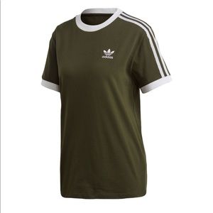 Woman’s Olive green Adidas Classic 3-Stripes tee